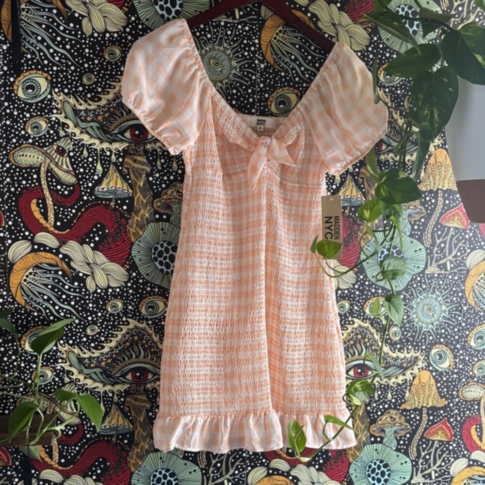 Peach Puff Sleeve dress